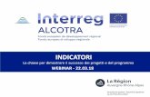 INDICATORI - interreg-alcotra.eu · performance atteso-Migliorare l ... Asse prioritario Obiettivo specifico Indicatori di risultato Valore obiettivo 2023 Indicatori di realizzazione