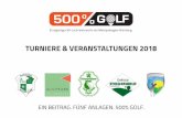 TURNIERE & VERANSTALTUNGEN 2018 · Einzigartiger 90-Loch-Verbund in der Metropolregion Nürnberg. TURNIERE & VERANSTALTUNGEN 2018 EIN BEITRAG. FÜNF ANLAGEN. 500% GOLF.