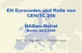 Prof. Dr.-Ing. Horst J. Bossenmayer · Konversion von ENV-Eurocodes in EN-Eurocodes. z CEN/TC 250 : 9 Subkomitees (SC), unterstützt durch Projektgruppen (PT), haben 10 EN-Eurocodes