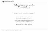 Kolloquium zum Modul Organisation - fernuni-hagen.de · • für deren Erfüllung formale Regeln geschaffen werden müssen – These von Chandler „structure follows strategy“