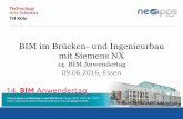 BIM im Brücken- und Ingenieurbau mit Siemens NX Seite: 3 06.06.2016 1 Herausforderung Ingenieurbauwerk 2 3D-Konstruktion mit NX 3 Eingebettete FE-Simulation 4 Zeichnungsableitung