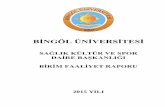 BİNGÖL ÜNİVERSİTESİ - sks.bingol.edu.trsks.bingol.edu.tr/media/2548/2015-yili-faaliyet-raporu.pdfdüzeyde yürütebilmelerini sağlamak için çağdaş bir birim olmaktır. Vizyon
