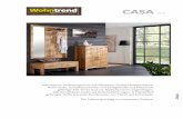 CASA - mein-wohntrend.de · Vollmassives Dielenprogramm aus Wildeiche. Geölte Holzoberfläche. Rückwände, Schubkastenböden und Einlegeböden aus Massivholz gefertigt.