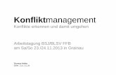 Konflikt management - BLSV · Konflikt management BSJ/BLSV FFB 2013 Thomas Hefter Blatt 1 Arbeitstagung BSJ/BLSV FFB am Sa/So 23./24.11.2013 in Grainau Konflikt Konflikt, das klingt