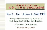 Prof. Dr. Ahmet SALTIKahmetsaltik.net/arsiv/2014/02/Sağlık-ve-Kültür-Etkileşimi-Ekim-2003.pdfToplumsal (sosyal) kültürün insan ve toplum sağlığına etkilerine ilişkin ...