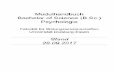 Fakultät für Bildungswissenschaften Universität Duisburg-Essen · Vorlesung: Allgemeine Psychologie II: Emotion und Motivation (Duisburg) 120 2 SWS (30 h) 60 h Seminar: Ausgewählte
