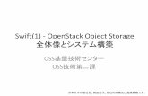 Swift - OpenStack Object Storage - scsk.jp · Swift(1) - OpenStack Object Storage 全体像とシステム構築 OSS基盤技術センター OSS技術第二課 ※本文中の会社