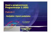 Uvod u programiranje Programiranje 1 Programiranje 1 (550 .... semestar/Programiranje 1/Predavanja... · Uvod u programiranje Programiranje 1 Programiranje 1 (550(550)) Poglavlje