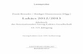 Leseprobe - AISTHESIS VERLAG · Frank Benseler / Rüdiger Dannemann (Hgg.) Lukács 2012/2013 Jahrbuch der Internationalen Georg-Lukács-Gesellschaft 12./13. Jahrgang Georg Lukács