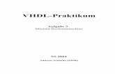 VHDL-Praktikum - andinet.de · synthesefähige VHDL-Beschreibung, so dass sie in einen FPGA vom Typ FLEX10k10LC84-4 hineinpasst, wobei der Arbeitsspeicher in den Speicherblöcken