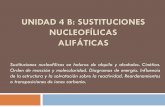 UNIDAD 4 B: SUSTITUCIONES NUCLEOFÍLICAS ALIFÁTICAS · UNIDAD 4 B: SUSTITUCIONES NUCLEOFÍLICAS ALIFÁTICAS Sustituciones nucleofílicas en haluros de alquilo y alcoholes. Cinética.