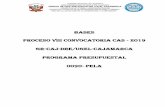 BASES PROCESO VIII CONVOCATORIA CAS - 2019 GR-CAJ-DRE/UGEL …ugelcajamarca.gob.pe/.../uploads/2019/06/...PP-090-PELA-UGEL-cajamarca.pdf · PROCESO VIII CONVOCATORIA CAS- 2019 - GR.CAJ.DRE/UGEL-CAJAMARCA