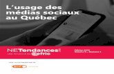 L'usage des médias sociaux au Québec en 2018 - cefrio.qc.ca · Toute l’info accessible au bout de vos doigts. Téléchargez l’application mobile gratuite d’Hydro-Québec pour