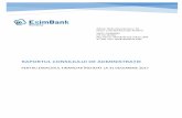 RAPORTUL consiliului de administrație - eximbank.ro · I.1. Banca de Export-Import a României – EximBank SA EximBank SA își desfășoară activitatea în conformitate cu Legea