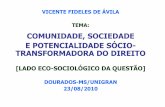 COMUNIDADE, SOCIEDADE E POTENCIALIDADE SÓCIO ... · vicente fideles de Ávila tema: comunidade, sociedade e potencialidade sÓcio-transformadora do direito [lado eco-sociolÓgico