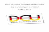 Übersicht der Entfernungskilomter der Bundesligen der DCU ... · Entfernungskilometer in der 1. Bundesliga Frauen DCU 2015 / 2016 Entfernungskilometer Hin- und Rückfahrt 1. Bundesliga