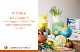 Måltids- pedagogik - livsmedelsverket.se · En god investering •Förskola ca 730 000 måltider/dag •Skola ca 1,2 miljoner måltider/dag •Når nästan 2 miljoner barn och unga