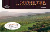 NyHeter - Aperitif.no · NyHeter mars – april 2010 Bokmål Fokusområde Du kan lese mer om fokus inbladet og på vinmonopolet.no assi K ere med en v i