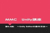 MMC Unity講座 - nanzanmmcwiki.netnanzanmmcwiki.net/_media/pc/lecture/unity/第0.5回_unity_editorの操作方法.pdf · Unity Editorの画面は、「タブ」と呼 ばれるものの組み合わせで構成