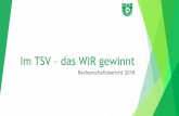 Im TSV das WIR gewinnt - tsv-neckartenzlingen.de · TSV Neckartenzlingen 1888 e.V. Rechenschaftsbericht zur Mitgliederversammlung 05. Juli 2019 2. Neue Begrüssung zum TSV - Sportgelände