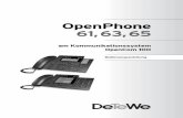 OpenPhone 61, 63, 65 - ElektroPower GmbH · OpenPhone 65 Beistellung für OpenPhone 65 OpenPhone 65 &33 InAbwesenheit E-Mail Termine AnrufschutzGerät Übergabe Entgelte Kurznachrichten