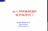 加入TPP與RCEP - nonwoven.org.t€Œ加入TPP&RCEP對我國... · 肆、總體經濟影響評估 伍、我國 ... 速簽署兩岸貨貿協議，會因此阻礙我國傳統產業的