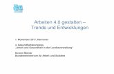 Arbeiten 4.0 gestalten - Trends und Entwicklungen; Molnár · Arbeiten 4.0 gestalten – Trends und Entwicklungen 1. November 2017, Hannover 4. Gesundheitskongress „Arbeit und Gesundheit