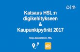 Katsaus HSL:n digikehitykseen Kaupunkipyörät 2017 · Lisätietoja: Juha Lamminkari, HSL. 10. 22.3.2018 Liikkumispalveluiden ideakilpailu • fyysisiä liikkumispalveluja • lippu-