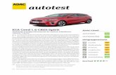 autotest - adac.de · autotest KIA Ceed 1.6 CRDi Spirit Fünftürige Schräghecklimousine der unteren Mittelklasse (100 kW / 136 PS) ie Fortschritte der Koreaner bei der Autoentwicklung