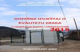 BOSNA I HERCEGOVINA - fhmzbih.gov.ba · Godišnji izvještaj o kvalitetu zraka u Federaciji Bosne i Hercegovine za 2015. godinu Federalni hidrometeorološki zavod 6 Tabela br. 1.