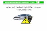 Arbeitssicherheit Hybridfahrzeuge / Hochvolttechnik 2014 Arbeitssicherheit... · Sicherheitstechnischer Beratungsdienst STD GmbH Qualifizierung für Arbeiten an HV-Fahrzeugen 12.11.14
