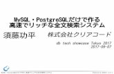 MySQL PostgreSQLだけで作る 高速でリッチな全文検索システム · MySQL・PostgreSQLだけで作る 高速でリッチな全文検索システム Powered by Rabbit