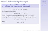 Lineare Algebra I/II D-MAVT - metaphor.ethz.ch · Repetition Lineare Algebra Lineare Di eren-tialgleichungen Homogene Syteme linearer Di erentialgleichungen 1. Ordnung mit konstanten