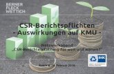 CSR -Berichtspflichten - Auswirkungen auf KMU · 02 Auswirkungen der CSR -Berichtspflicht auf KMU Ausstrahlungswirkung auf kleinere und mittelgroße Unternehmen Mittelbare Betroffenheit