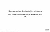 Komponenten-basierte Entwicklung Teil 14: Persistenz mit ...wi.f4.htw-berlin.de/users/messer/LV/AI-KBE-WS14/Folien/KBE-14/14-KBE... · Komponenten – WS 2014/15 – Teil 14/Hibernate-JPA1