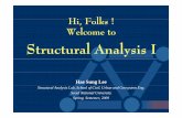 I i l A SlS tructural Analysis Istrana.snu.ac.kr/lecture/struct1_2009/Notes/Begining.pdf · H Fkl ! Hi, Folks ! Welcome to I i l A SlS tructural Analysis I Hae Sung Lee Structural