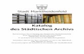 Katalog des Städtischen Archivs · 1989.2 Chronik - 375 Jahre Pfarrei und Kirche St. Laurentius in Marktheidenfeld HiVM - Nr. 11 1989.3 Festschrift - 25 Jahre Sportverein Altfeld