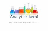 Analytisk kemi - agywilmar.weebly.com · Titrering En kvantitativ analysmetod Används för att avgöra när ekvivalenta mängder har reagerat med varandra. Tillsätter ett ämne