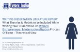 Dissertation Writing Literature Review on the Role of Women Entrepreneurs – Tutorsindia.com for MyDissertationHelp