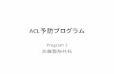 ACL予防プログラムsaitama.japanbasketball.jp/page/pdf/acl_program2.pdfACL予防プログラム Program 2 加藤整形外科 ジャンプ全般の注意事項 Knee In（膝が内側に入ること）しないように