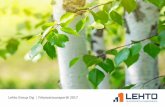 Yritysvastuuraportti 2017 - Lehto Group · mat mittarit ja tavoitteet vuoden 2018 aikana. Tämä on Lehto Groupin ensimmäinen muista kuin talou-dellisista tiedoista tehty selvitys.