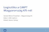 Logisztika a GMPT-H-nálrs1.sze.hu/~kardos/Opel2008/2008.04.02/Logisztika a GMPT...logisztika Belső logisztika Anyag-fogadás Raktározás Alkatrész kiszállítás a sorra KONSZOLIDÁCIÓS