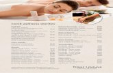Cenik wellness storitev - Sava Hotels & Resorts · 2019-04-09 · Kraljevska celota ročna masaža – 50 minut 45,00 Čokoladne sanje – 60 minut 54,00 Aroma masaža Afrodita –