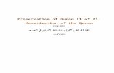 Preservation of Quran (part 1 of 2): Memorization of … · Web viewTitle Preservation of Quran (part 1 of 2): Memorization of the Quran Subject Preservation of the Quran Author A