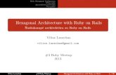 Hexagonal Architecture with Ruby on Rails - ia …Rails,HexagonalArchitecture Motyvacija ˛gyvendinimoI technikos Pavyzdžiai Apibendrinimas Šis architektūros tipas padeda atskirti