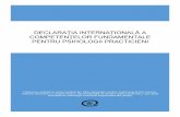 DECLARAȚIA INTERNAȚIONALĂ A COMPETENȚELOR … · Declarația internațională a competențelor fundamentale pentru psihologii practicieni - 2 - al competențelor în psihologie”