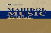 College of Music, Mahidol University - บทบรรณาธิการ · 2018-04-20 · Mahidol Music Journal 5 Vol. 1 No. 1: March – August 2018 บทน า การค้นหาเสียงใหม่ของดนตรีพื้นบ้านอาเซียนใช้เวลาส
