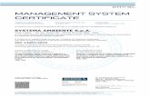 MANAGEMENT SYSTEM CERTIFICATE 14001_2015 Eco... · ISO 14001:2015 Valutato secondo le prescrizioni del Regolamento Tecnico RT-09/ Evaluated according to the requirements of Technical