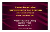 Canada Immigration CHINESE HEAD TAX RECORDbranchasian.sites.olt.ubc.ca/files/2012/01/Head_Tax...Acknowledgement This study is possible thanks to the generous support and encouragement