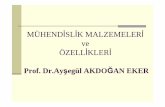Prof. Dr.Ayşegül AKDOĞAN EKER · 2017-03-13 · kombinasyonudur.örn.mukavemet / ağırlık oranının (σ f/ρ) ve rijitlik / ağırlık oranını (E/ρ) kombinezonudur. Her iki